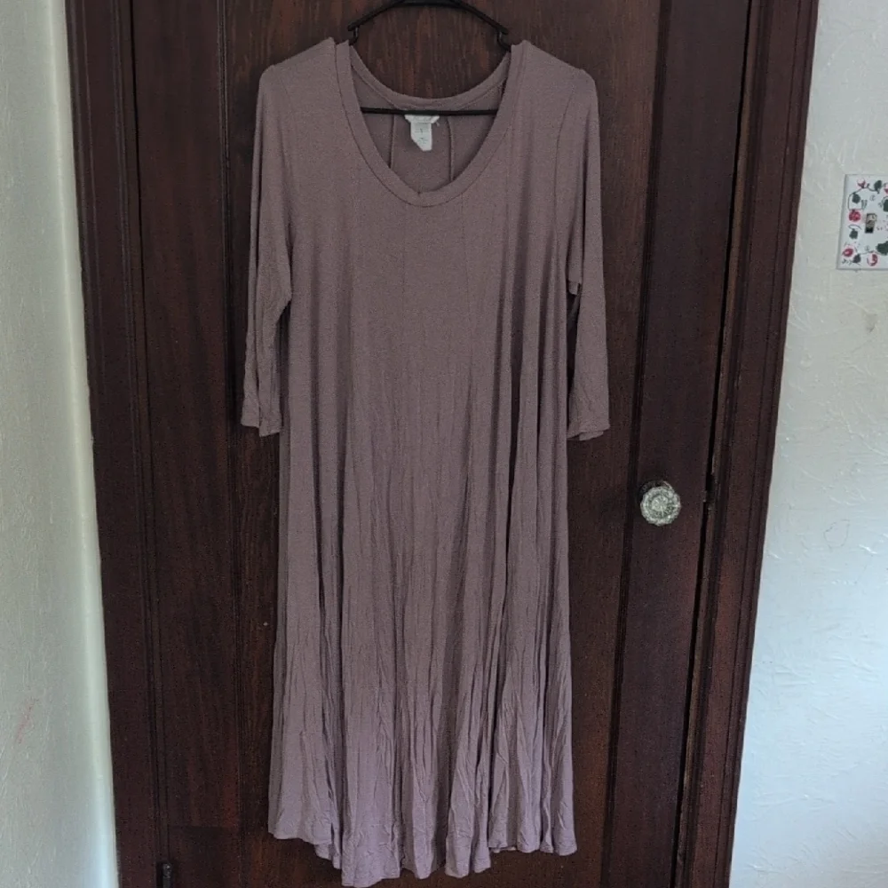 Pastel By Vivienne Brown Short Sleeve Flowy T-shirt Dress Size 3X